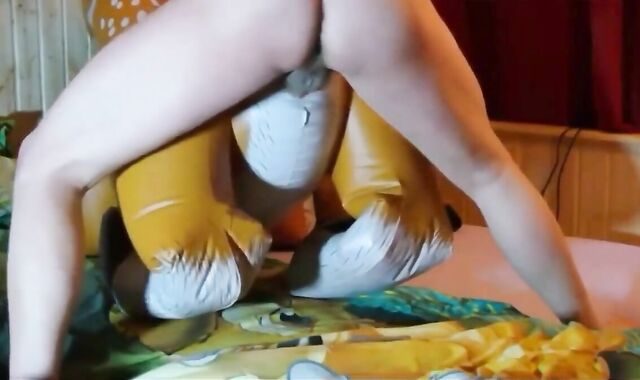 Inflatable Deer Toy Fucks and Cums Inside