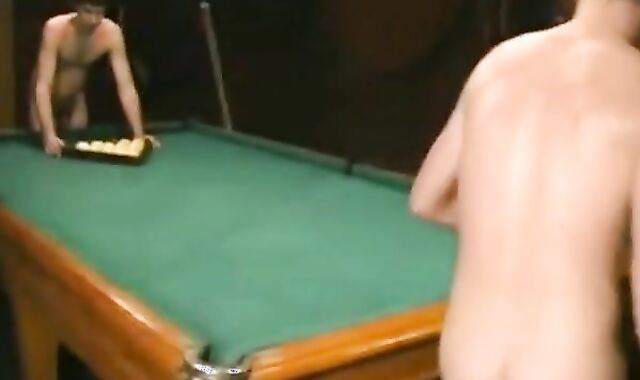 Nude Russian Soldiers Playing Pool
