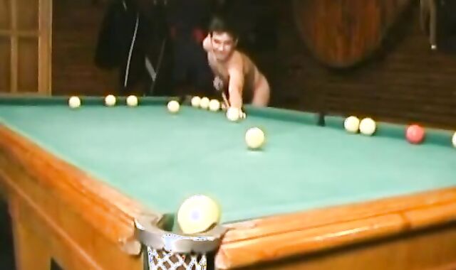 Nude Russian Soldiers Playing Pool