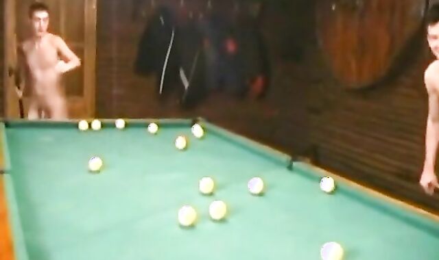 Nude Russian Soldiers Playing Pool