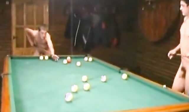 Nude Russian Soldiers Playing Pool