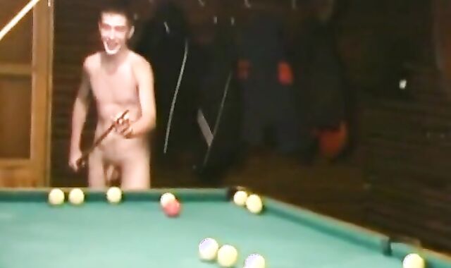 Nude Russian Soldiers Playing Pool