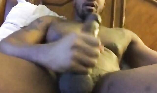 Black Man Masturbates and Cums on Camera