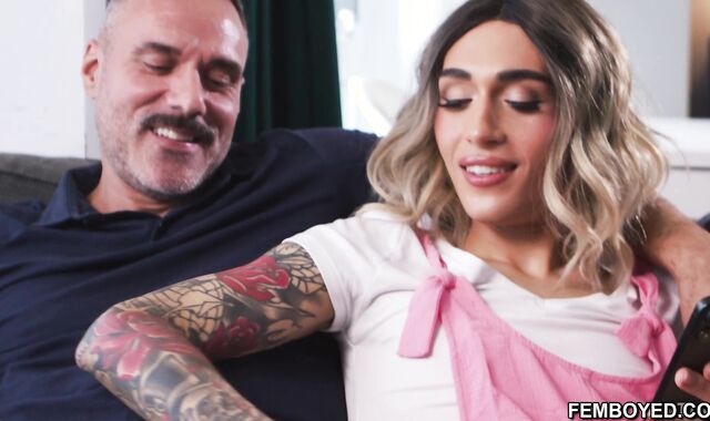 Cute Femboy Rides His BFF's Big Fat Dick!