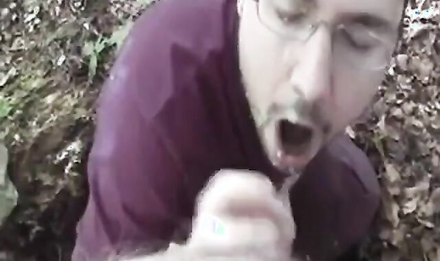 Bear Cub Blows a Load in His Mouth and Swallows 3