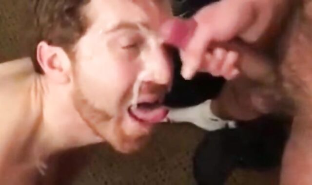 Twink's Facial Fun with Big-Cock Buddies