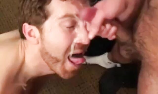 Twink's Facial Fun with Big-Cock Buddies