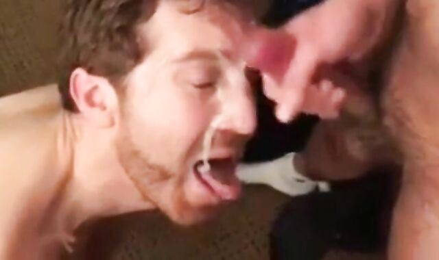 Twink's Facial Fun with Big-Cock Buddies