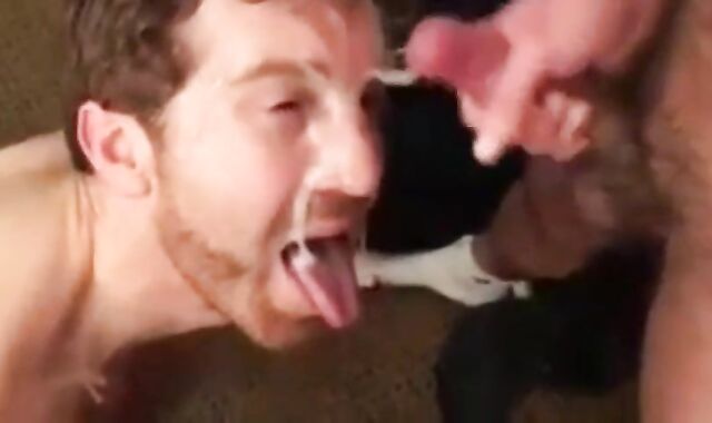Twink's Facial Fun with Big-Cock Buddies
