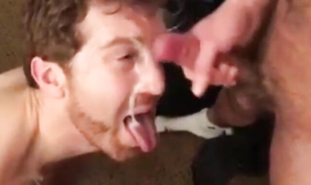 Twink's Facial Fun with Big-Cock Buddies