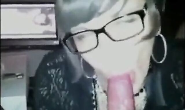 Crossdressing Secretary Gives Amateur Blowjob on Webcam 3