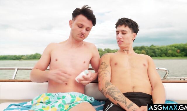 Angel Elias and Enzo Muller Bareback Action on a Boat