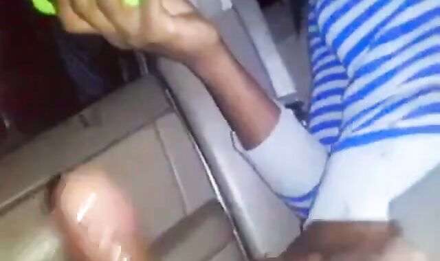 Black Crossdresser Receives a Handjob