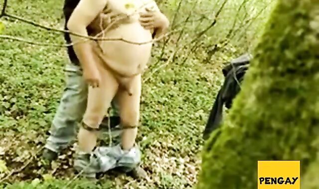 Chubby Gay Dad Gets Blown in the Woods