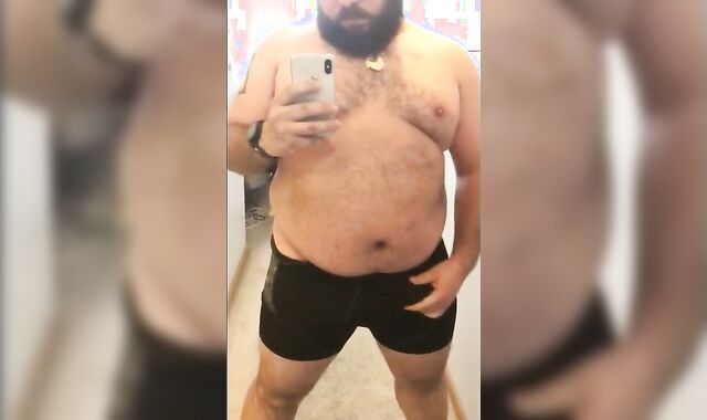 Fat Bear Stroking His Big Cock 6