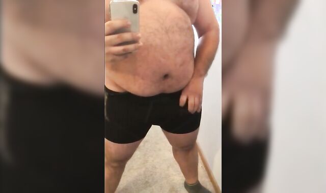 Fat Bear Stroking His Big Cock 6