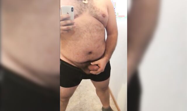 Fat Bear Stroking His Big Cock 6