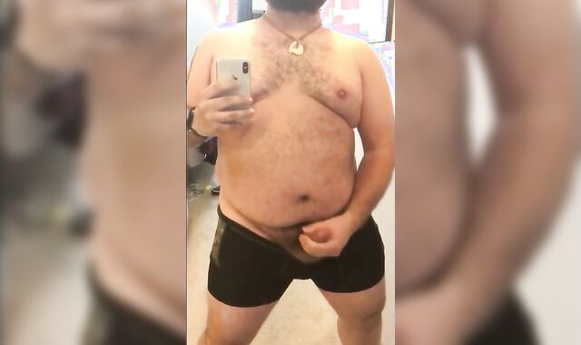 Fat Bear Stroking His Big Cock 6