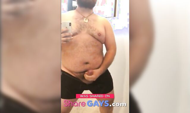 Fat Bear Stroking His Big Cock 6