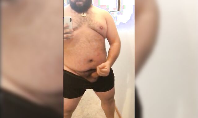 Fat Bear Stroking His Big Cock 6
