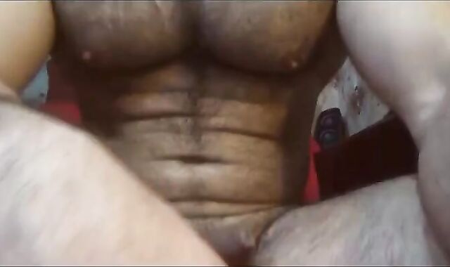 Hairy hunk plays with his big cock 2