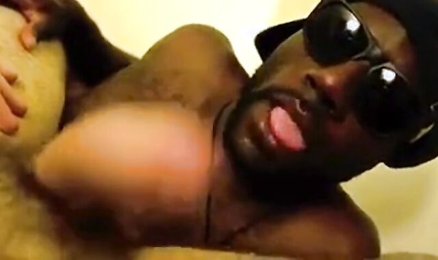 Black Stud Sucks Big White Cock