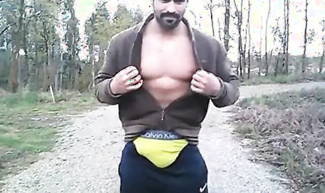 Portuguese Bear Strips and Shows His Big Cock 2
