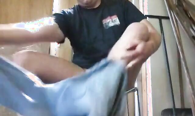Bearded Daddy Strokes at Work 2