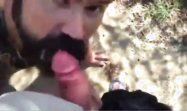 Bearded Daddy Gives Facial in the Woods 2