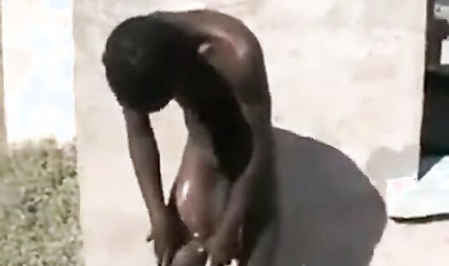 African Men Jerk Off Outdoors for Cash 2