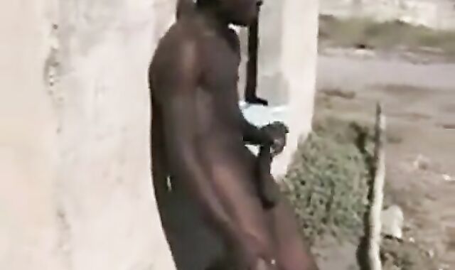 African Men Jerk Off Outdoors for Cash 2
