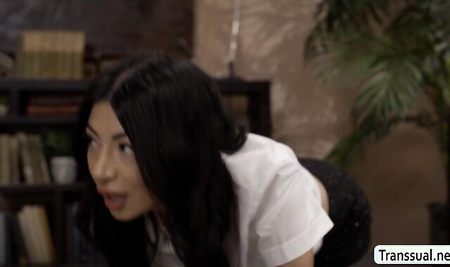 Riding the cock of my horny TS boss in her office