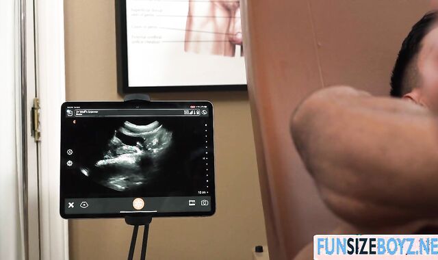 Watching my doctors dick inside my ass in monitor