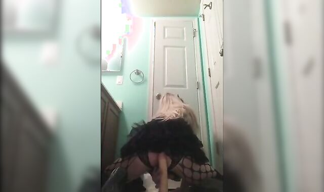 Crossdresser Rides Dildo to Orgasm 2