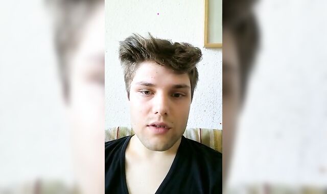 Cucumber anal play and masturbation with a twink.