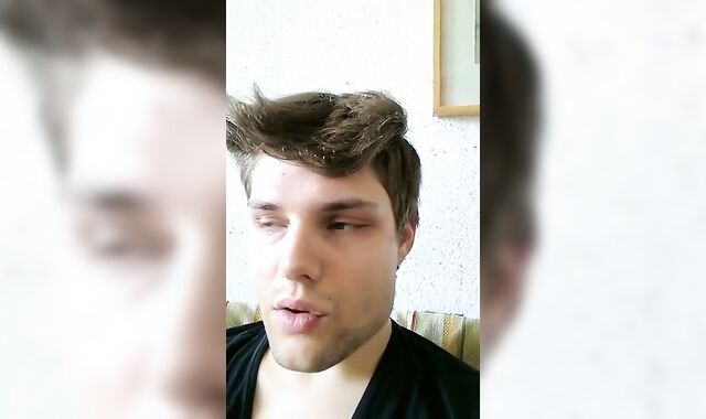 Cucumber anal play and masturbation with a twink.