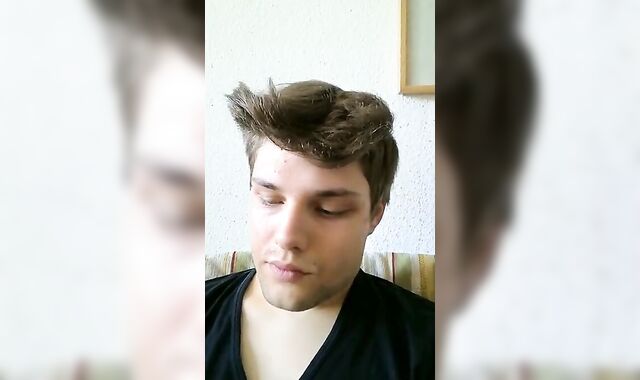 Cucumber anal play and masturbation with a twink.