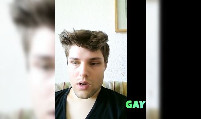Cucumber anal play and masturbation with a twink.