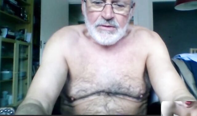 Silver Daddy Lars Jerks Off on Webcam