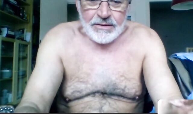 Silver Daddy Lars Jerks Off on Webcam