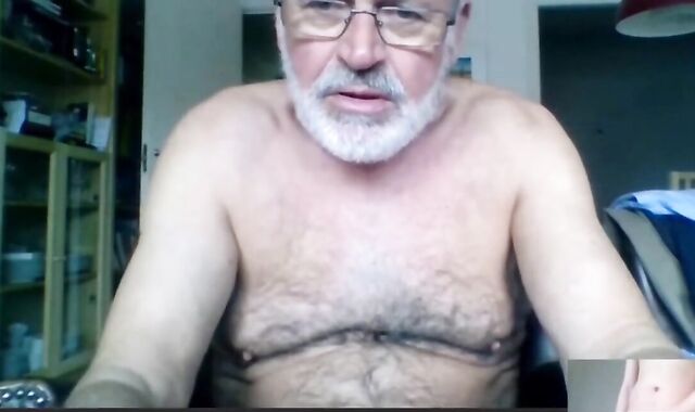 Silver Daddy Lars Jerks Off on Webcam