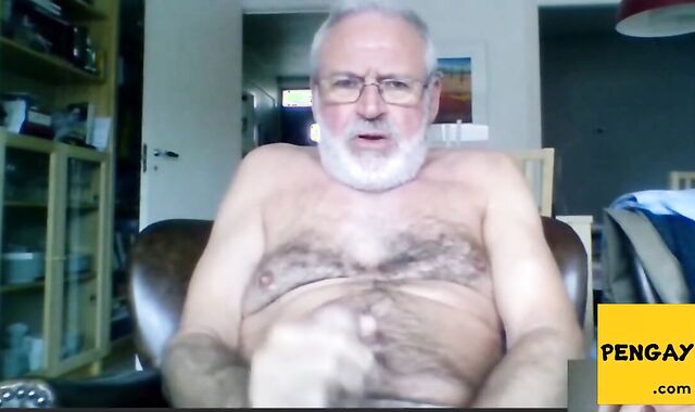 Silver Daddy Lars Jerks Off on Webcam