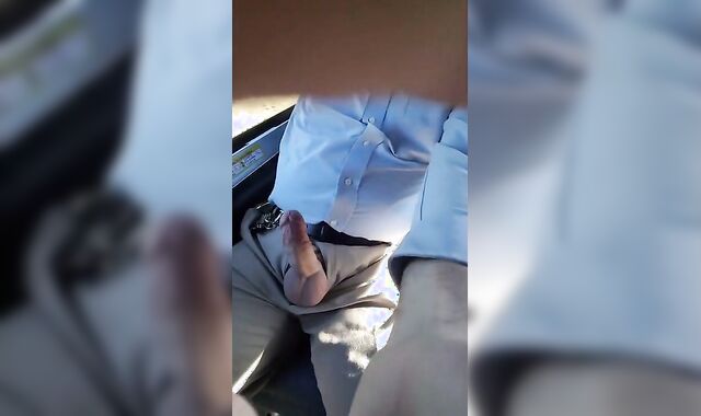 Public Bus Jerk: Close-up Cum Shot