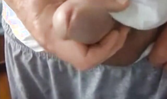 Mature Daddy Strokes His Big Cock on Webcam
