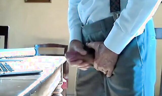 Grandpa Strokes His Cock 2