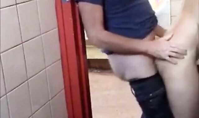 Gloryhole Masturbation: Amateur Hunk Fun in the Restroom