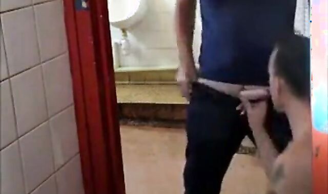 Gloryhole Masturbation: Amateur Hunk Fun in the Restroom
