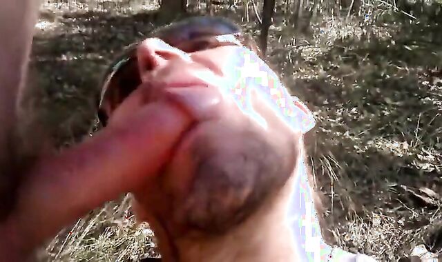 Big-Cock Blowjob in the Woods with a Buddy 2