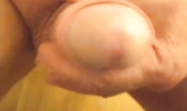 Smooth Grandpa Strokes His Uncut Cock