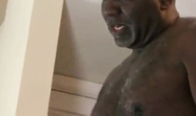 Big-Cock Daddy Barebacks Amateur Chocolate-Eating Grandpa Bear